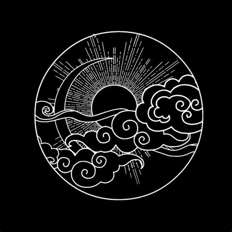 Sun And Moon Design T Shirt Minimalist Circle Art