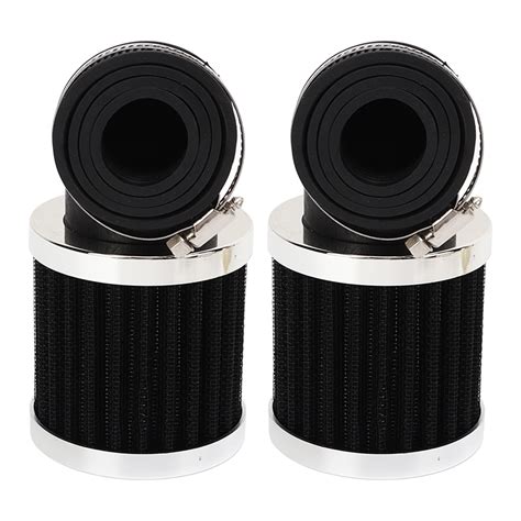 2 Pcs Motorcycle Air Filter 90 Degree Angled Bend Air Intake Cleaner