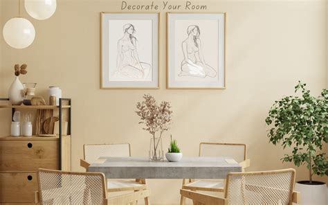 Abstract Female Body Outline Wall Art Women Body Naked Decor Above Bed Wall Decor Minimalist