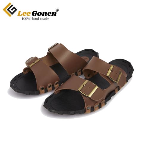 Sandal Kulit Pria Dewasa Distro Lee Gonen Sendal Slop Slide Pria