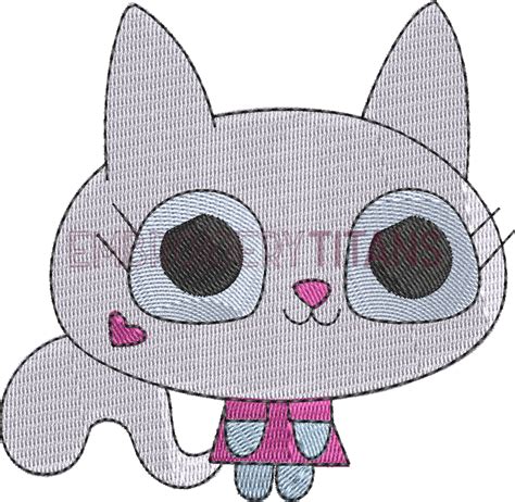 Lady Meowford Moshi Monsters Free Machine Embroidery Design Download In