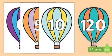 Counting In S On Stripes Hot Air Balloons Display Activity
