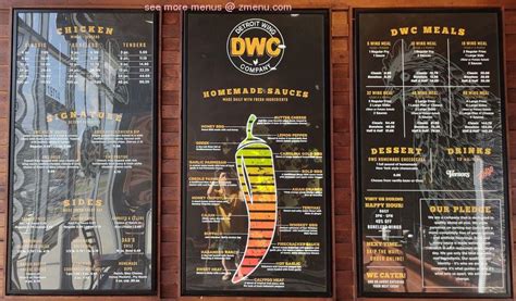 Menu At Detroit Wing Company Restaurant Novi