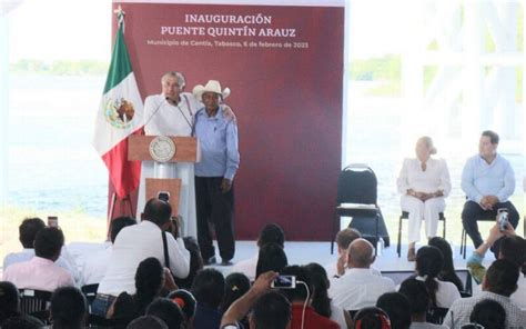 Inaugura Ad N Augusto L Pez Puente De Quint N Arauz Promete