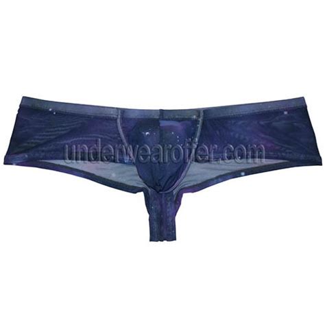 New Sexy Men S Starry Sky Mesh Pouch Mini Bikini Brief Underwear Half Cover Back Cheeky Boxer MU2084