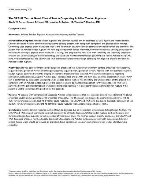stamp test   clinical test  diagnosing achilles