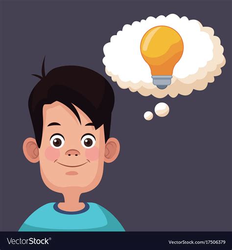 Kid With Idea Cartoon Royalty Free Vector Image