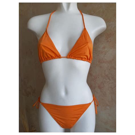 Guess Orange Bikini With Rhinestone Logo Polyamide Ref Joli Closet