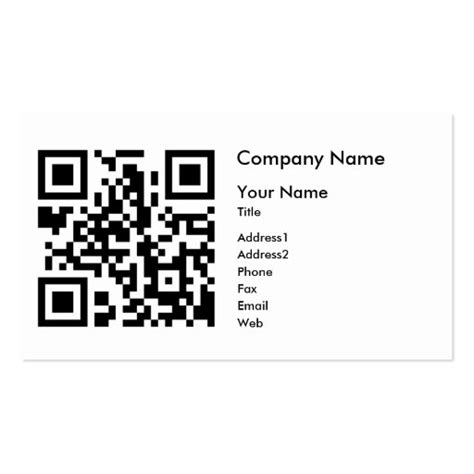 Qr Code Business Card Template Horizontal Zazzle