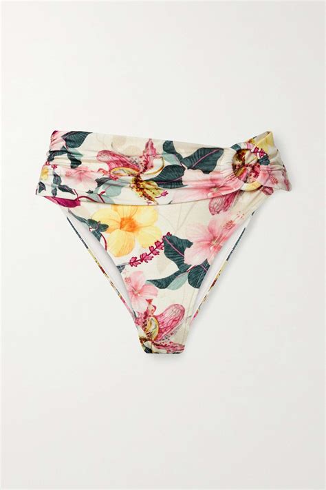 Buy PatBO Hibiscus Floral Print Bikini Briefs White At Off Editorialist