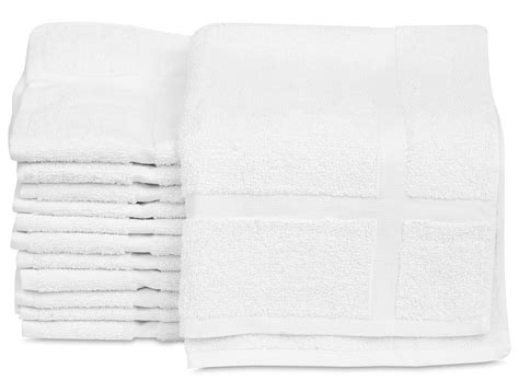 GOLD TEXTILES 12 Pack New Cotton Blend Economy White Hotel Bath Mat