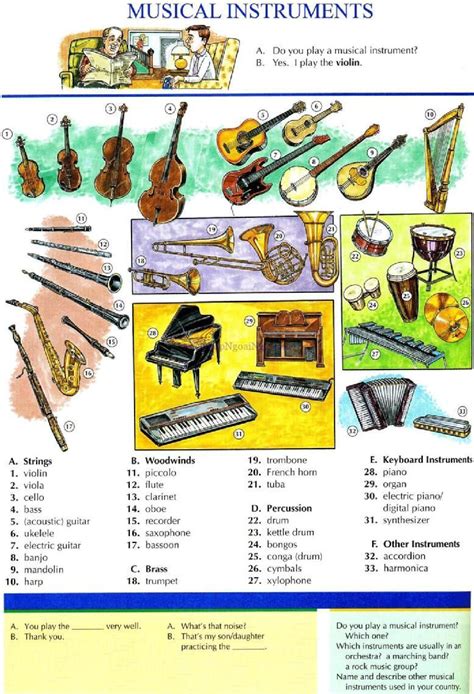 Lojas de Instrumentos Musicais Mundo de Músicas Vocabulário em