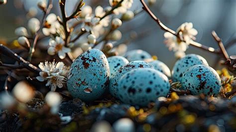 Premium AI Image Easter Eggs Pussy Willow Branches Background HD Illustrations