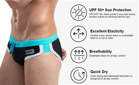 Mizok Men S Quick Dry Swim Briefs Bikini Swimsuit Board Shorts With Adjustable Drawstring