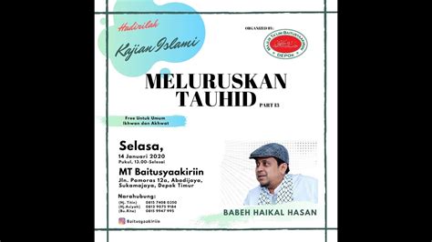 Babeh Haikal Hasan Kajian Meluruskan Tauhid Part 13 Youtube