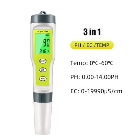 Mesure controle PH mètre numérique 4 en 1 PH TDS EC température