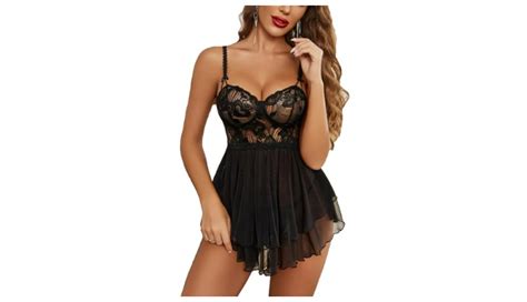 Avidlove Womens Babydoll Lingerie Lace Chemise Floral Sexy Nightgown Embroidered Lingerie Dress