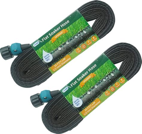 Flat Soaker Hose Ft Packs For Garden Beds Linkable Consistent