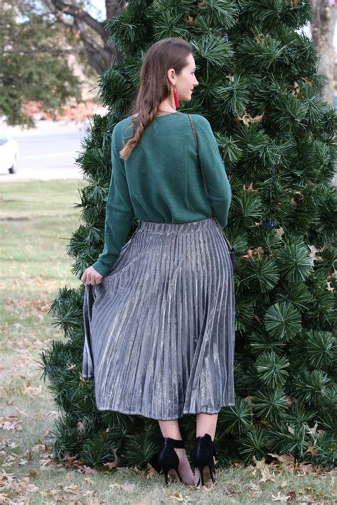 Silver Metallic Pleated Skirt For The Love Of Glitter