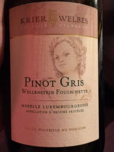 2018 Krier Welbes Wellenstein Foulschette Pinot Gris Vivino US