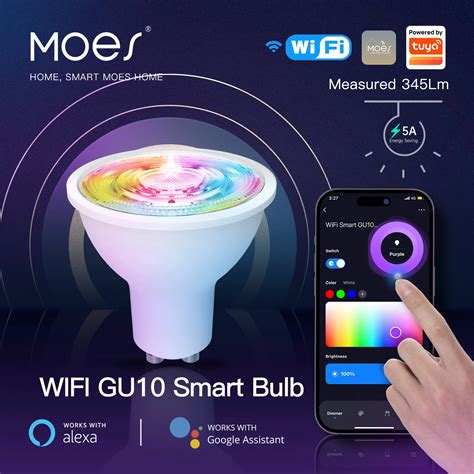 Moes Tuya Zigbee Gu10 Wifi Smart Led Bulbs Rgb C W White Dimmable Lamp