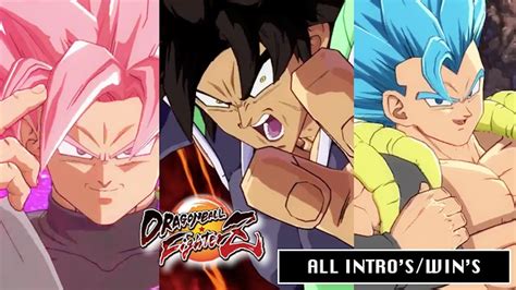 Dragon Ball FighterZ All Intros Win Screens ALL DLC Broly