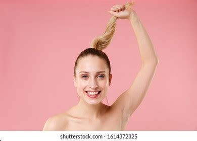 Close Blonde Half Naked Woman 20s Stock Photo 1614372325 Shutterstock