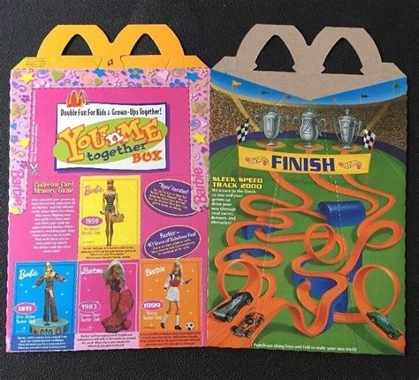 Mcdonalds Barbie Hot Wheels Oversized Happy Meal Box Unfolded And Unopened Restaurants