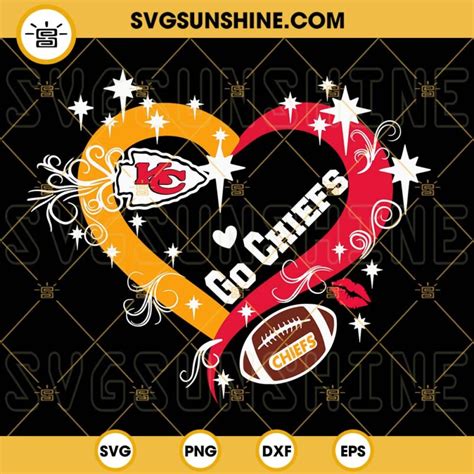 Go Chiefs Svg Kansas City Chiefs Slogan Svg Chiefs Football Heart Svg