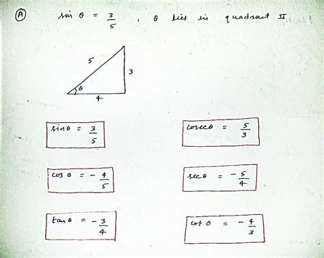 Solved Find The Exact Value Of The Six Trigonometric Functions Of An