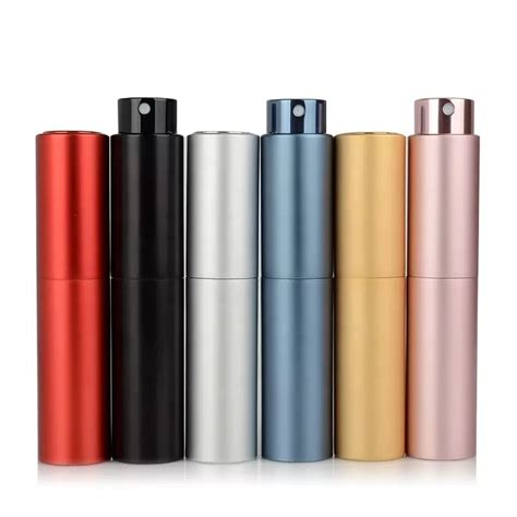 2023 Popular Twist Up Perfume Atomizer 8ml 10ml 15ml Aluminum Travel Glass Spray Perfume