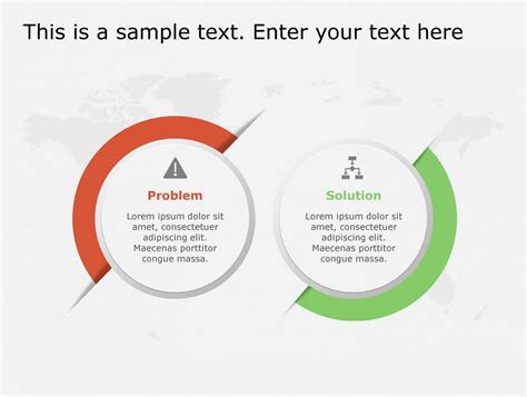 Red and Green Circular Problem-Solution Infographic Slide Template