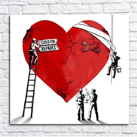 Closed For Repairs Street Art Canvas by The Rebel Bear