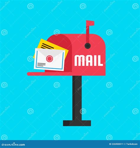 Open Mailbox With Letters Flat Illustration Stock Vector Illustration