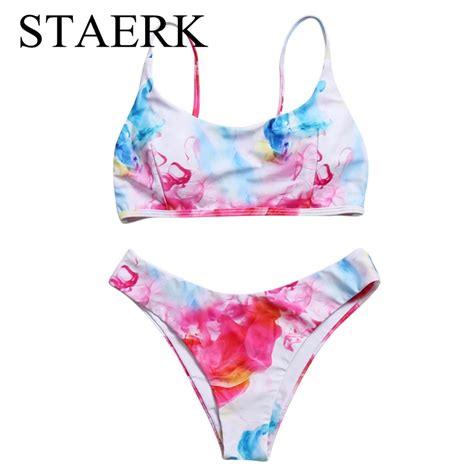 Staerk Women S Two Piece Colorful Bikini Set Summer Bandage Push