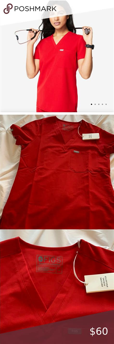 Nwt Figs Red Scrub Top Red Scrubs Scrub Tops Tops