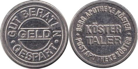 Köster Taler - Köster Apotheke - Federal Republic of Germany – Numista