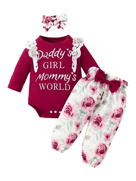 Baby Girls Clothes Fallwinter Daddys Girl Infant Newborn Outfits Long