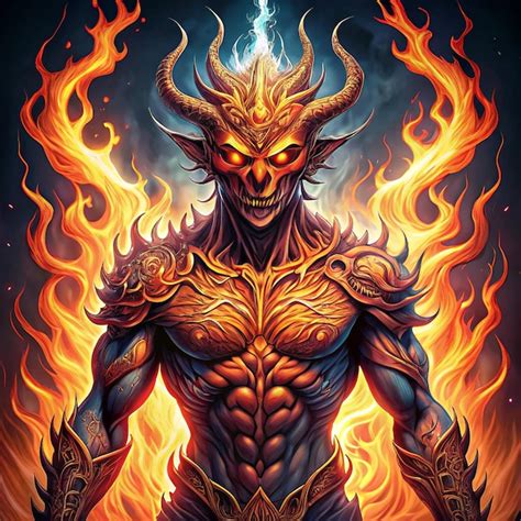 Image Of Satans Face Fire Premium Ai Generated Image