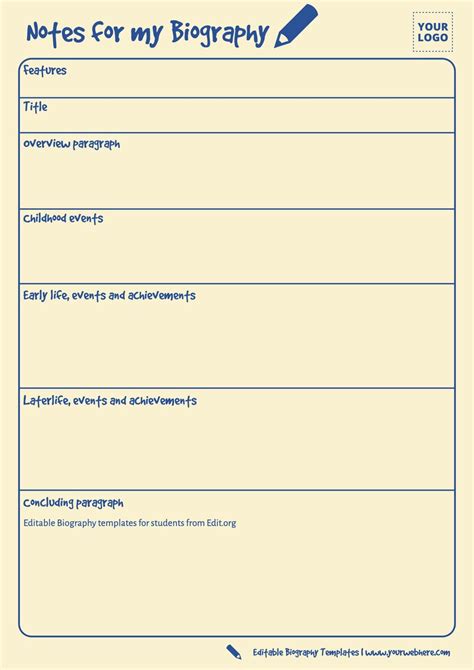 Biography Template Pdf