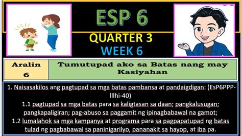 Esp 6 Quarter 3 Week 6 Youtube