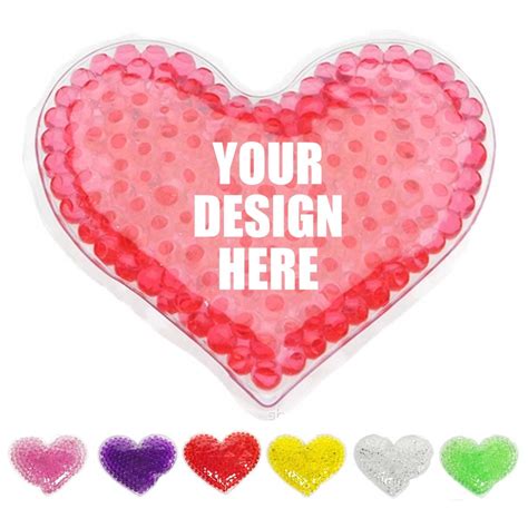 Personalized Heart Shaped Hot Cold Pack Bravamarketing Gel Bead Ice Packs