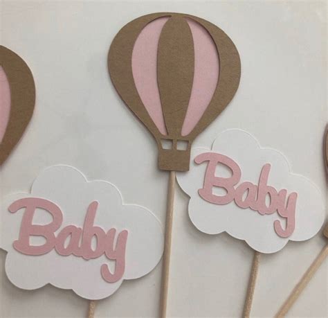 Baby Shower Cake Topper Hot Air Balloon Cupcake Toppers Hot Air Balloon Baby Shower Cupcake