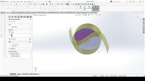 1 Solidworks Surface Tutorial Extrudeded Surface Part 3 Youtube