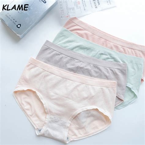 Klame Graphene Antibacterial Panties Women Cotton Seamless Briefs Simple Mid Rise Underwear Girl