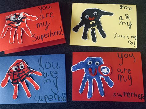 Eyfs Fathers Day Cards Superhero Crafts Eyfs Classroom Activities