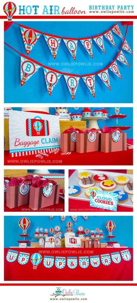 Hot Air Balloon BIRTHDAY Decorations EDITABLE Party Printable Etsy