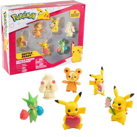Pokémon Battle Figure Pack Toy Set 6 Pieces Collectible Love Edition