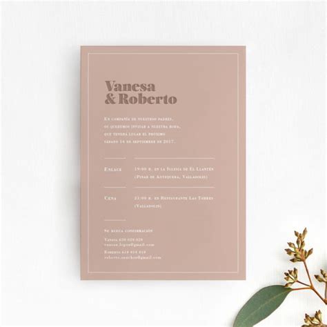 Nude Invitación 148 x 210 mm El Calotipo Weddings