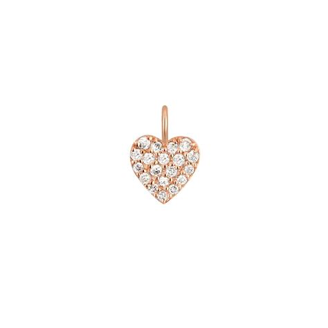 Permanent Jewelry 14k Solid Rose Gold Diamond Heart Charm Pmj2001